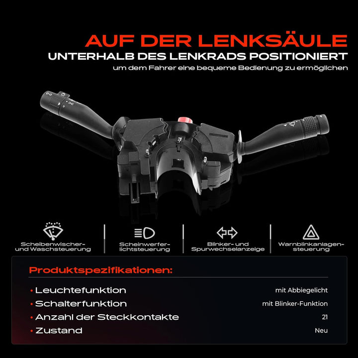 Kombischalter Lenkstockschalter für Escort V AAL ABL Escort VI AVL AFL GAL Orion III GAL 1990-2000 9