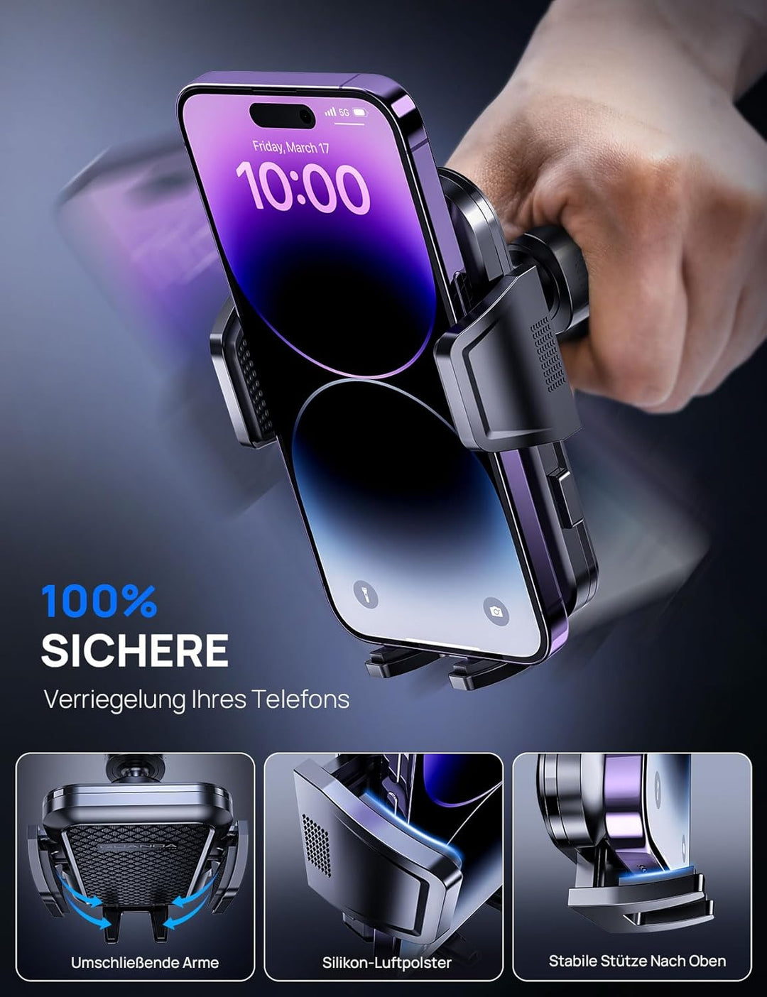 GUANDA TECHNOLOGIES CO., LTD. Handyhalterung Auto Smartphone Handyhalter Lüftung Universale Rutschfe