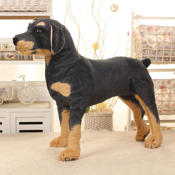 champracer Simuliertes Tier Hund Plüschtier lebensechter Rottweiler-Welpe Plüsch Stoffhund Plush Toy