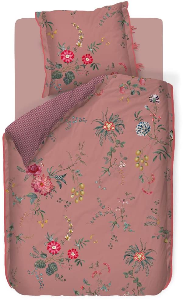 Pip Studio Perkal-Baumwolle-Kissenbezug einzeln Fleur Grandeur Farbe Rosa Grösse 80x80