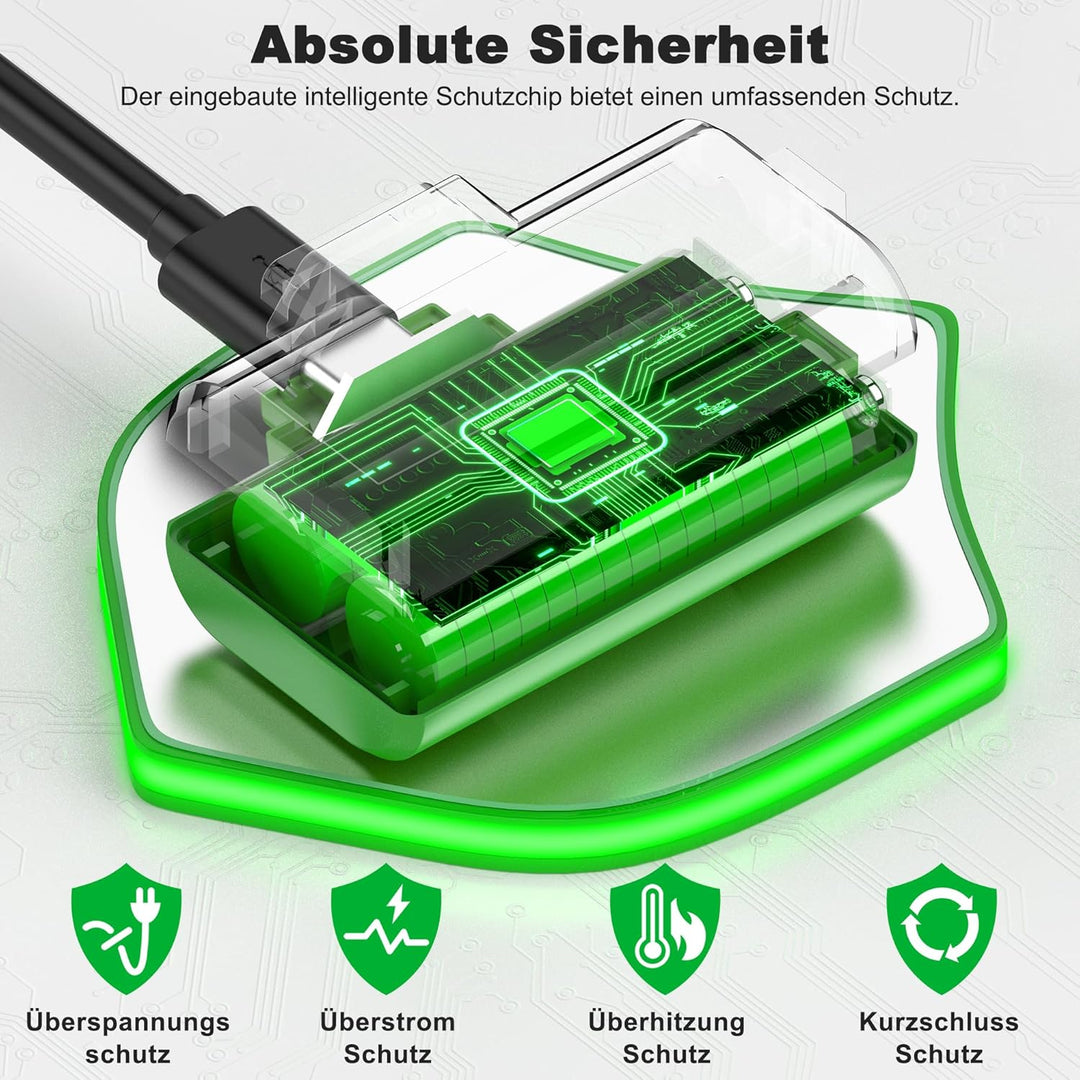 HELLCOOL Xbox Controller Akku für Xbox One/Xbox Series X&S Controller, 2 x 3600 mWh Akku kompatibel
