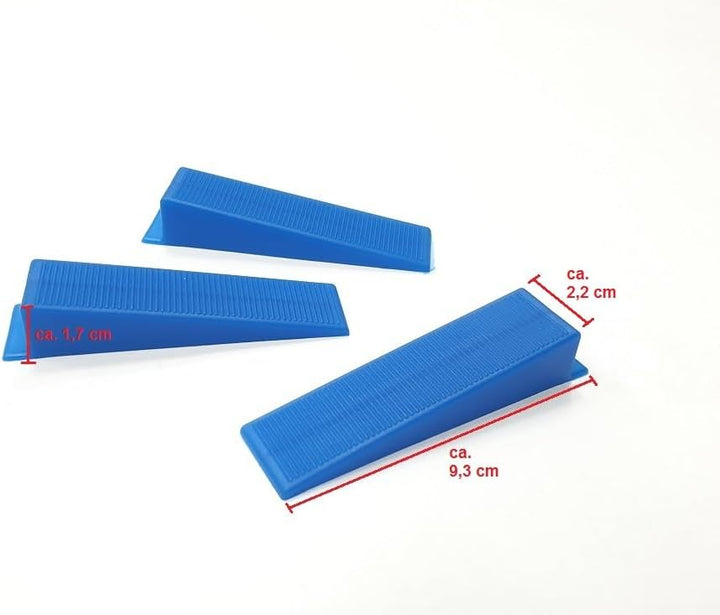Fliesen Nivelliersystem Blau Fliesenstärke 3-12 mm Maxi-Set 1 mm 1500 Laschen 200 Keile + Zange -Ver