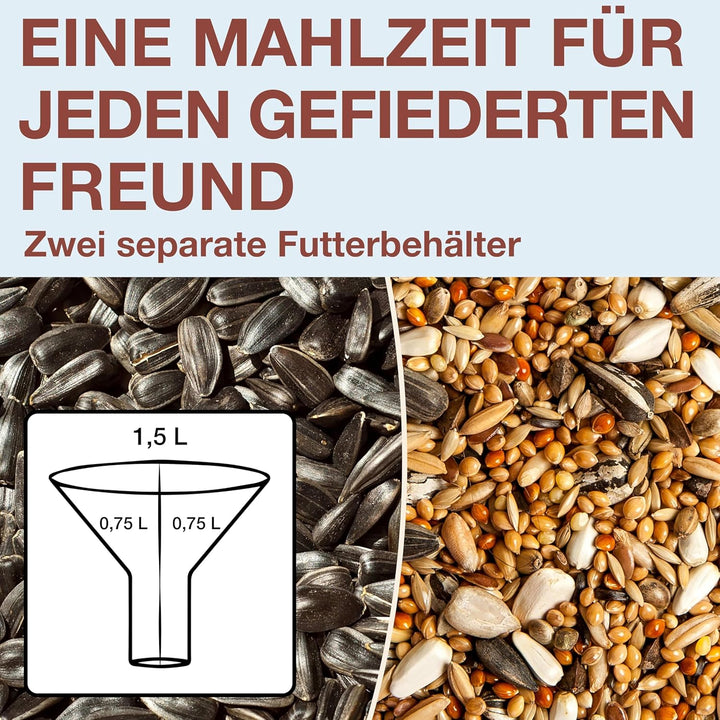 SWISSINNO Vogel-Futtersilo Davos SMART Birds. Füttern Sie Vögel - Nicht Nagetiere! Robust + Zuverläs