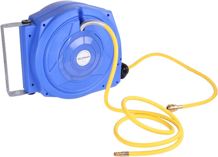 WELDINGER DSA-15 Automatik-Schlauchaufroller 15 m mit Druckluftschlauch Gummi-PVC gelb 6 x12 mm 15 m