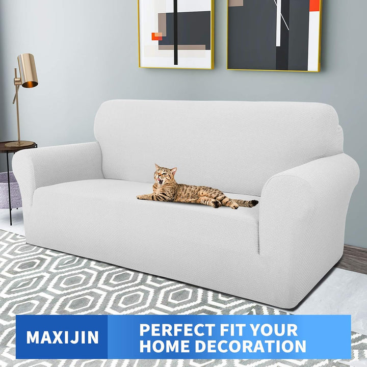 MAXIJIN Creative Jacquard Couchbezüge für 2-Sitzer, Super Stretch rutschfeste Liebessitz Sofabezug f