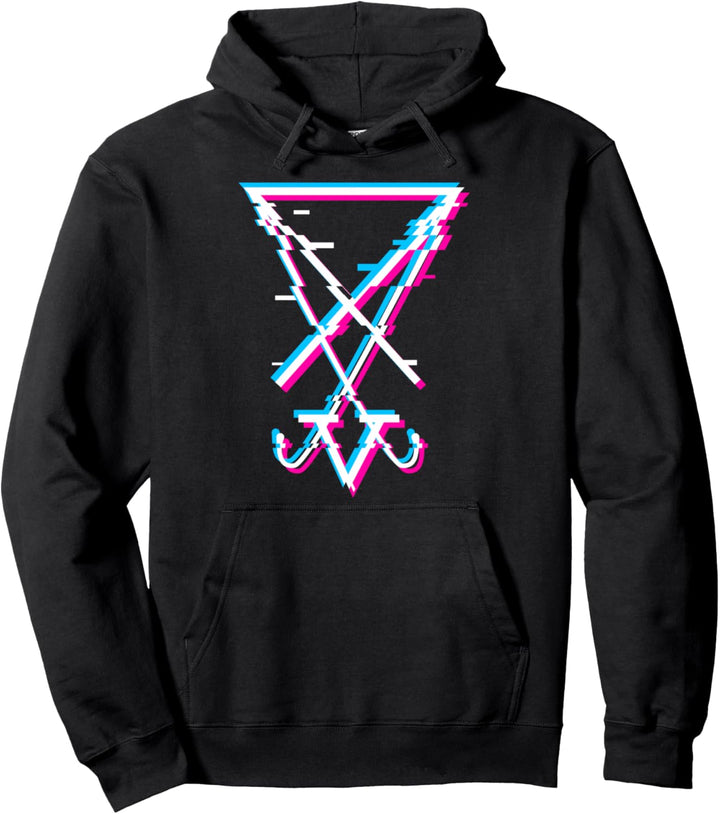 Sigil of Lucifer - Satanic Symbol Aesthetic Goth Vaporwave Pullover Hoodie