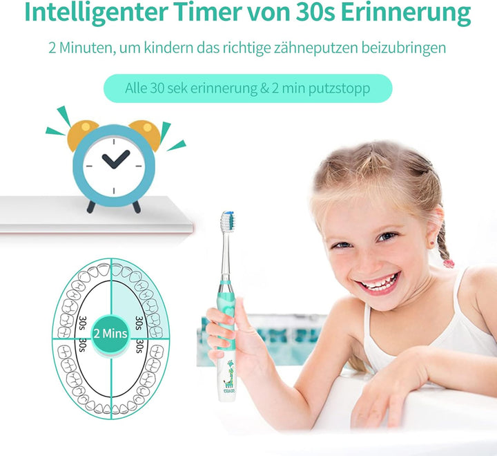 Seago Elektrische Zahnbürste Kinder ab 3-12 jahre Kinderzahnbürsten Elektrisch mit Farbigem Licht Sm