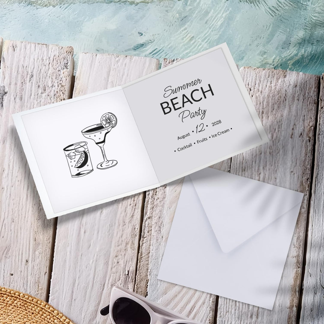 75x Quadratisches Falt-Karten Set - 15 x 15 cm - mit Brief-Umschlägen & Einlegeblättern - Hochweiss