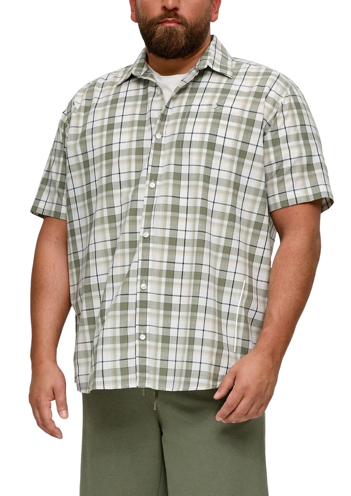 s.Oliver Herren Hemd Kurzarm 5XL Mehrfarbig|olive 78n2, 5XL Mehrfarbig|olive 78n2