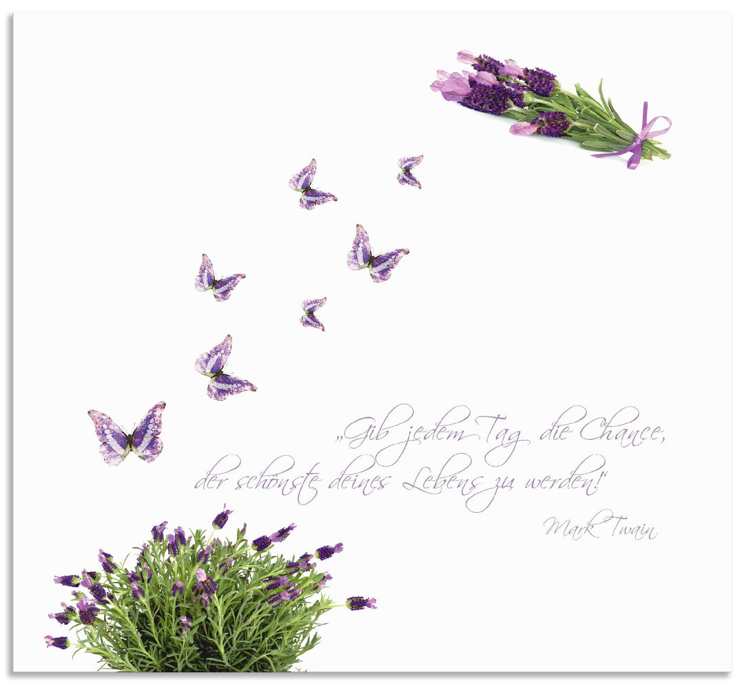 ARTland Spritzschutz Küche aus Alu für Herd Spüle 60x55 cm (BxH) Küchenrückwand mit Motiv Spruch Sch