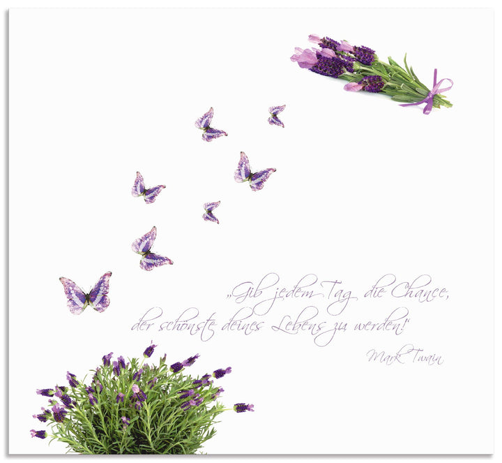 ARTland Spritzschutz Küche aus Alu für Herd Spüle 60x55 cm (BxH) Küchenrückwand mit Motiv Spruch Sch