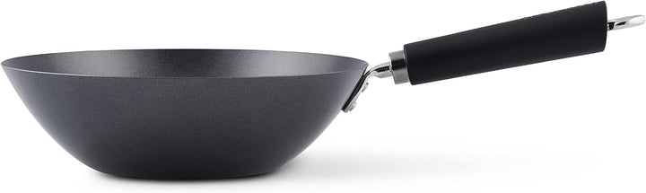 Ken Hom KH427001 Carbonstahl Wokfanne, 27cm, Excellence, Wok Induktion, Phenolischer Griff, Spülmasc