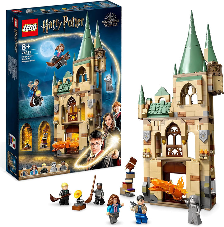 LEGO 76413 Harry Potter Hogwarts: Raum der Wünsche, Schloss-Spielzeug mit verwandlungsfähiger Feuers