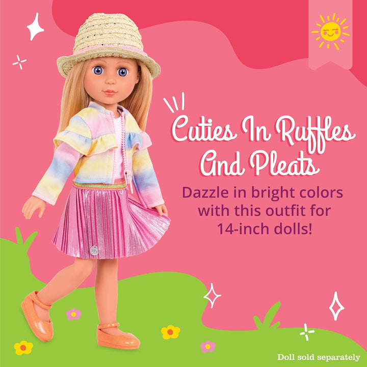 Glitter Girls - Süssigkeiten mit Rüschen und Falten - Niedliches Multicolor-Outfit - Regenbogen Jack