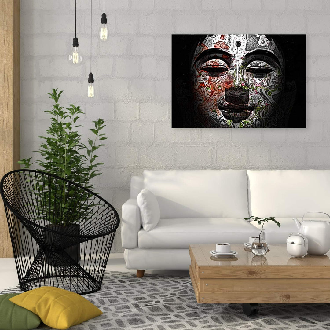 Leinwandbild XXL Feng Shui Wandbild Kunst Zen Schwarz 120x80 cm M14707 120x80 cm, M14707 120x80 cm