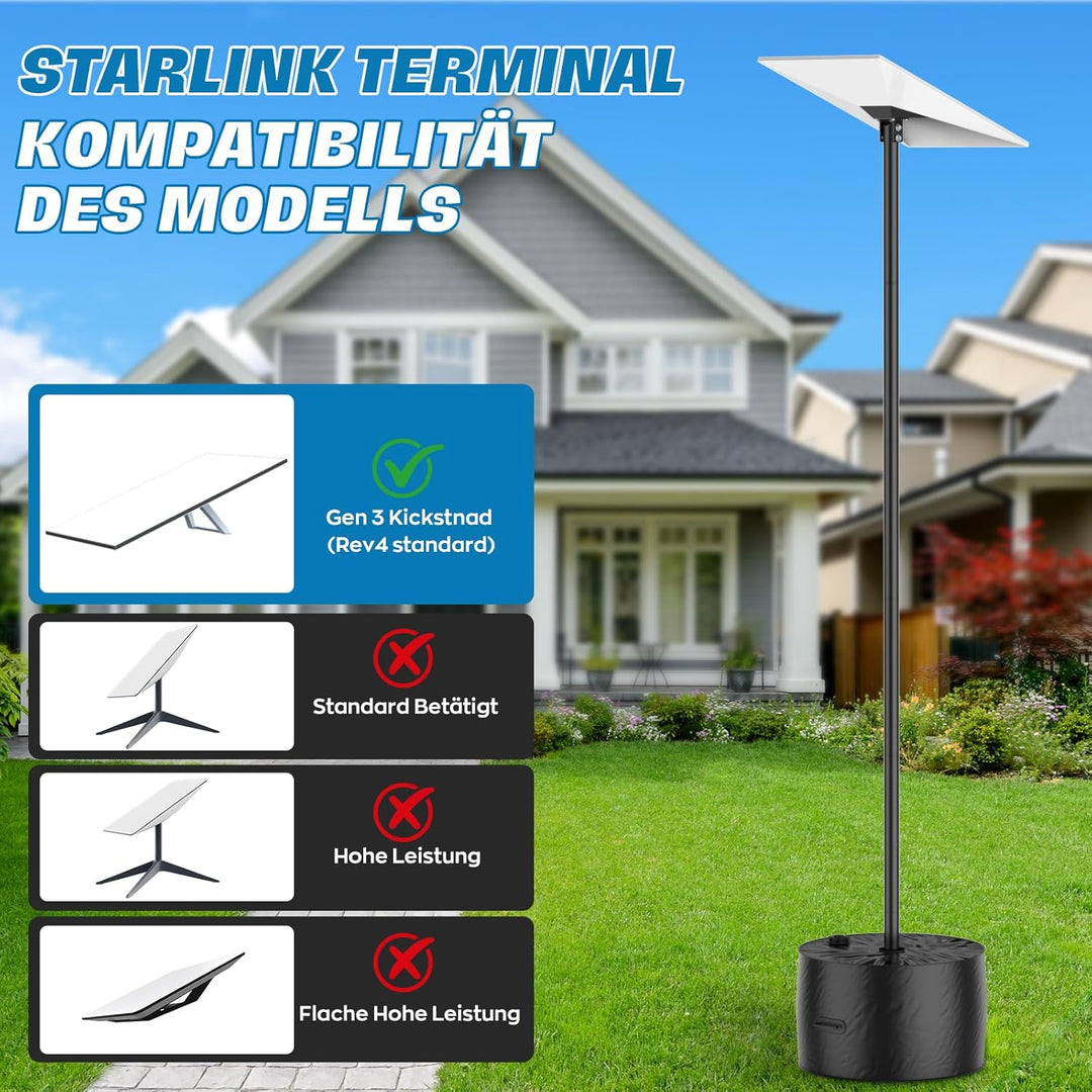 IMAYCC Starlink Gen 3 Halterung, 7.9 FT Verstellbare Starlink Gen 3 Pole Mount Kit mit Starlink Gen