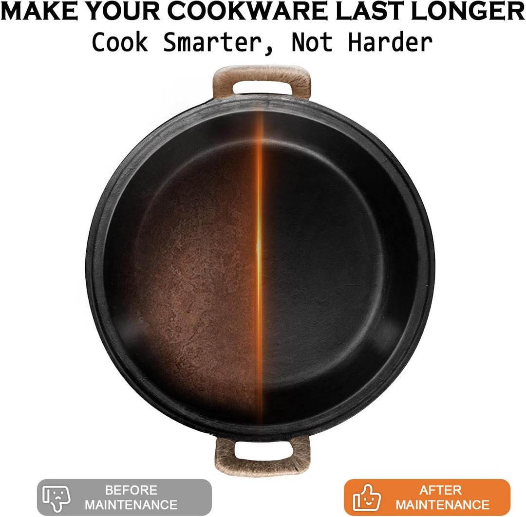 WANGYUANJI Gusseisenpfanne 36 cm – Grosse Grillpfanne mit zwei Griffen, Für Gas-, Elektro- & Indukti