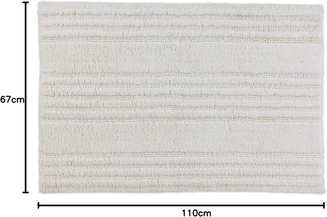 Schöner Wohnen Kollektion Badematte 67 x 110 cm – beidseitig verwendbar – waschbarer Badvorleger Cre