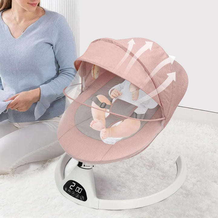 Elektrische Babywippe, Babywippe mit Bluetooth, Schaukelstuhl mit Fernbedienung for babies aged 0-12