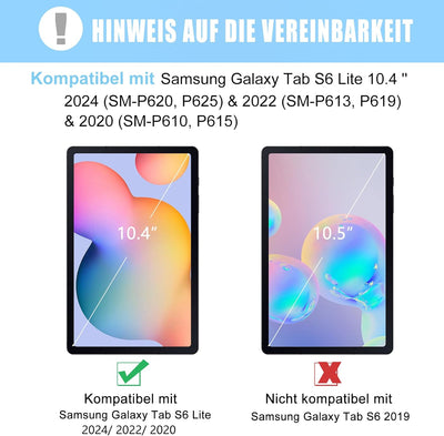 Samsung Galaxy Tab S6 Lite Tastatur mit Hülle, QWERTZ Deutsches Bluetooth Tastatur Hülle für Samsung