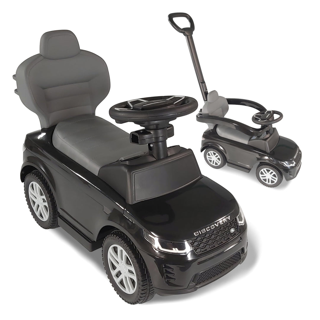 Rutschauto ab 1 Jahr – Rutscherfahrzeug schwarz Kinderfahrzeug mit Schiebestange und Sicherheitsbüge