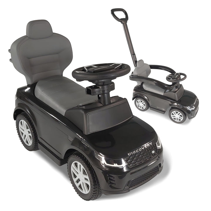 Rutschauto ab 1 Jahr – Rutscherfahrzeug schwarz Kinderfahrzeug mit Schiebestange und Sicherheitsbüge