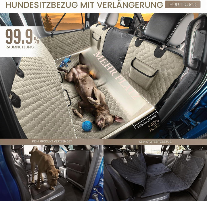 SHARLOVY XL LKW-Rücksitzverlängerung für Hunde, grosse Harte Unterseite, Hundeautositzbezug für Rück