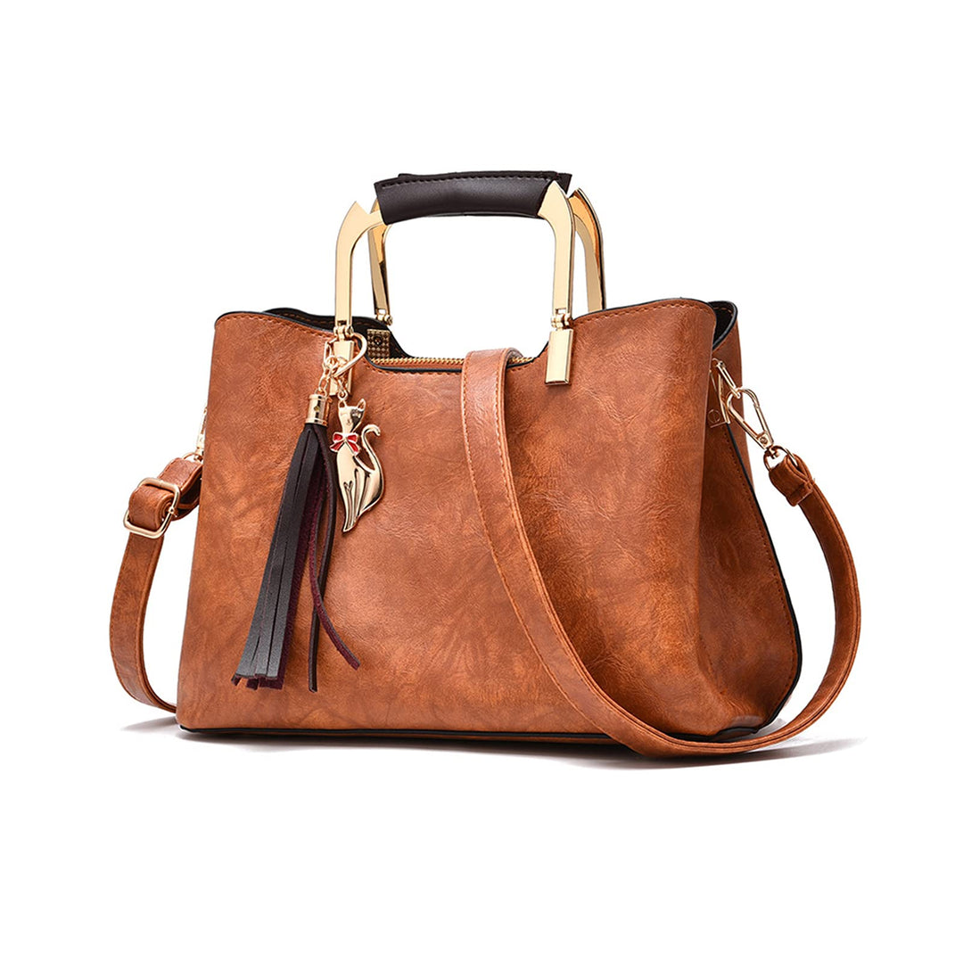 PORRASSO Damen Handtasche Schultertasche Frauen Mode Umhängetasche PU Leder Henkeltasche Top Griff T