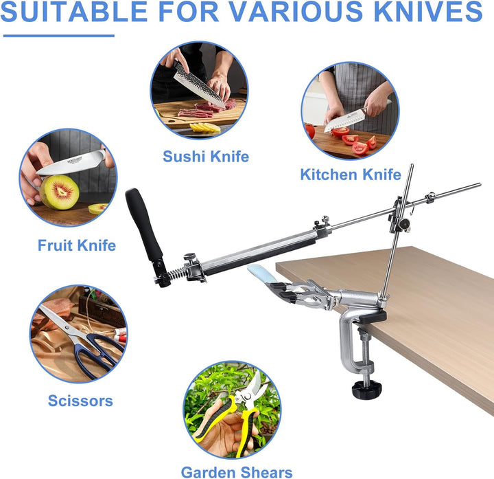 14Pcs Messerschärfer Profi Knife Sharpener mit Aufbewahrungsbox Messerschleifer 360° Flip Drehung Me