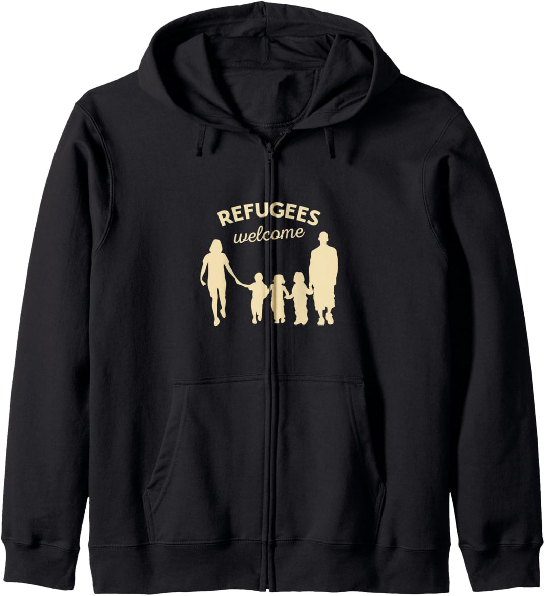 Refugees Welcome Familie Statement Kapuzenjacke