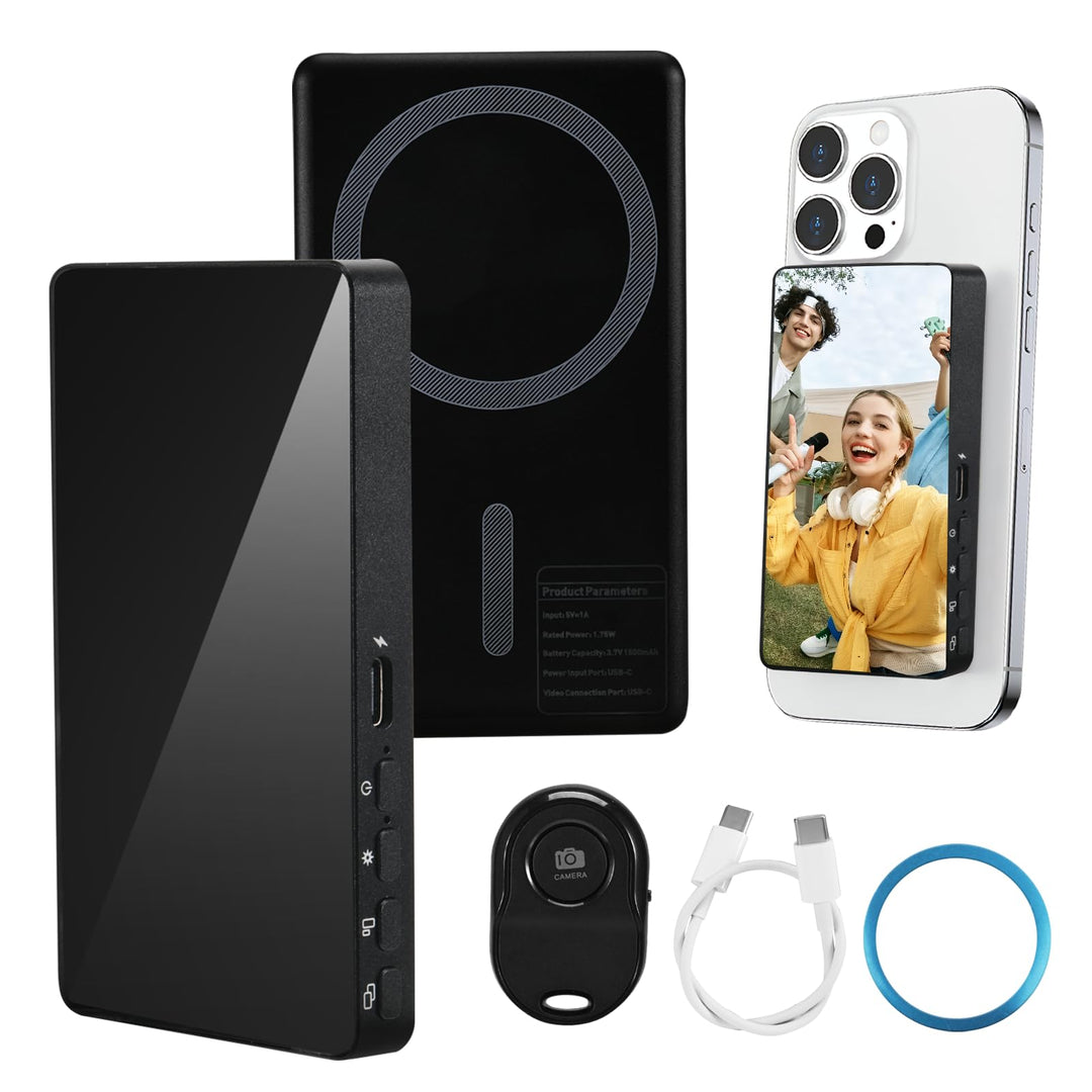 Handy Selfie Monitor Screen, Magnetischer Smartphone Vlog Bildschirm für iPhone for Live Streaming,