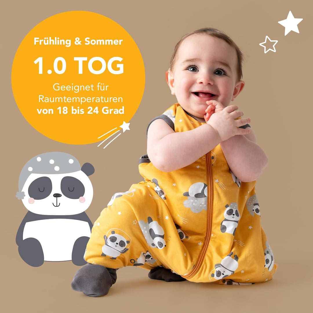 Schlummersack Baby Schlafsack mit Füssen Sommer 1 Tog dünn | Schlafsack mit Beinen und verlängerten
