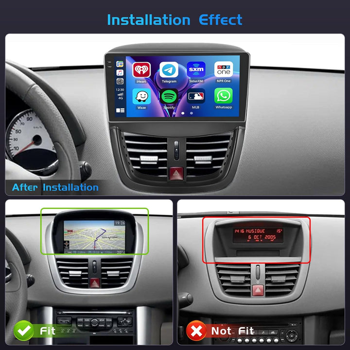 Inefala 4+128G Android 15 Autoradio für Peugeot 207 2006-2015 mit 9&