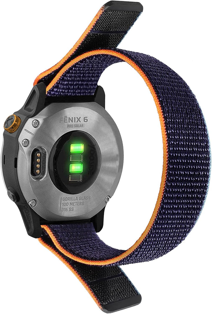 TOPsic 22mm Armband Kompatibel mit Fenix 5/Fenix 6, Klettverschluss Nylon Ersatzarmband Ultraleicht