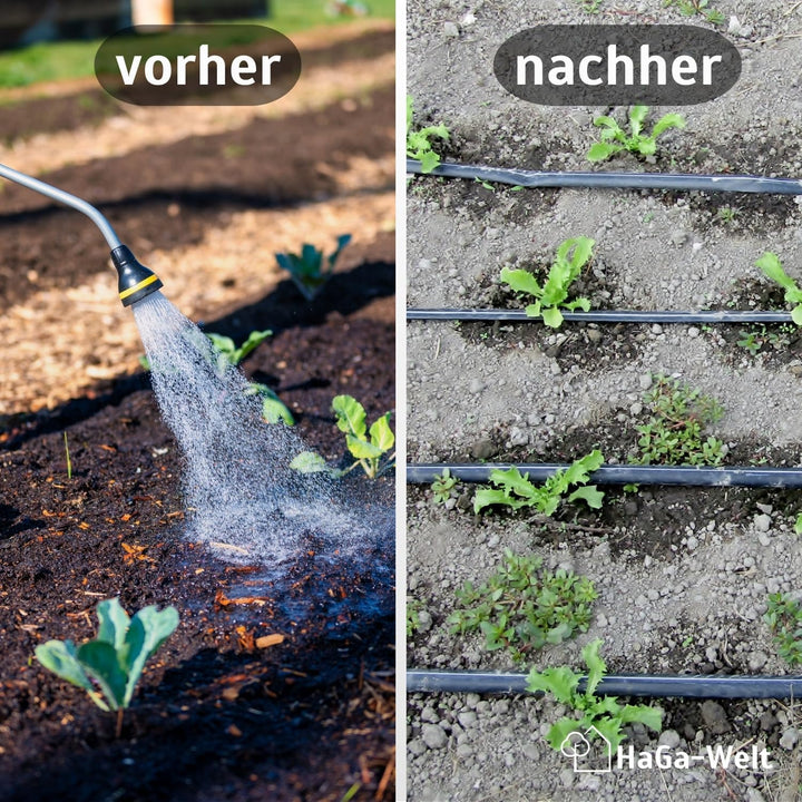 HaGa® Bewässerungsset - 50 Meter Tropfschlauch 16mm ohne Druckkompensierung inkl. Zubehör - Perlschl