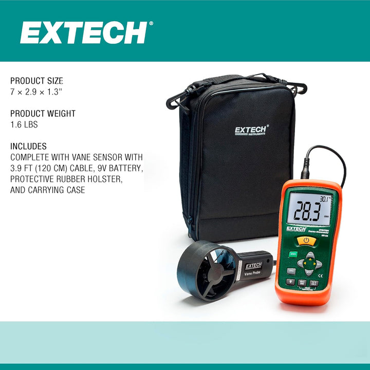 EXTECH CFM/CMM Mini-Thermo-Anemometer, 1 Stück, AN100