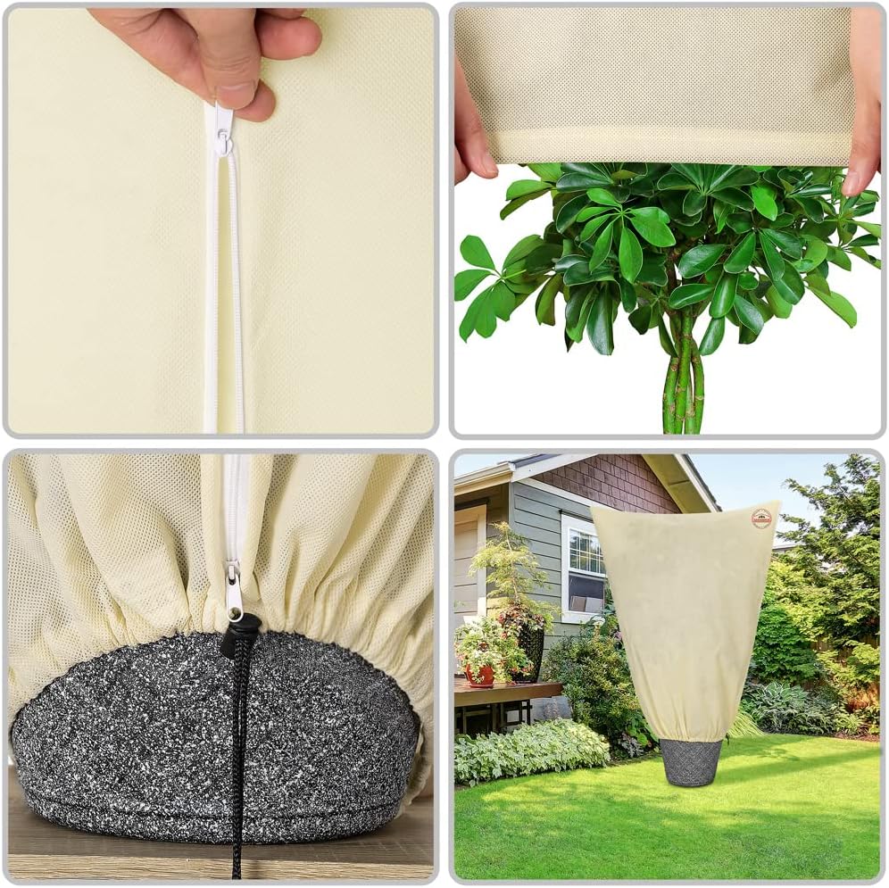 Gardebruk® Kübelpflanzensäcke 3er Set 200x240 cm 70g/m² Reissverschluss Garten Frostschutzhaube Wint