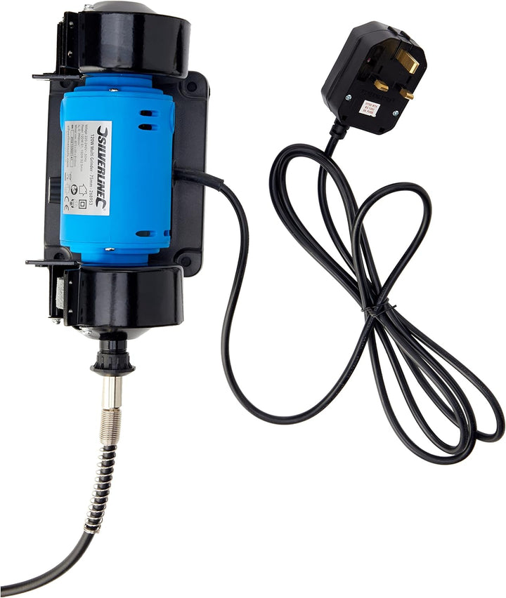 Silverline 268953 Mini-Heimwerker-Doppelschleifmaschine mit biegsamer Welle, 120 W, 75 mm 75 mm