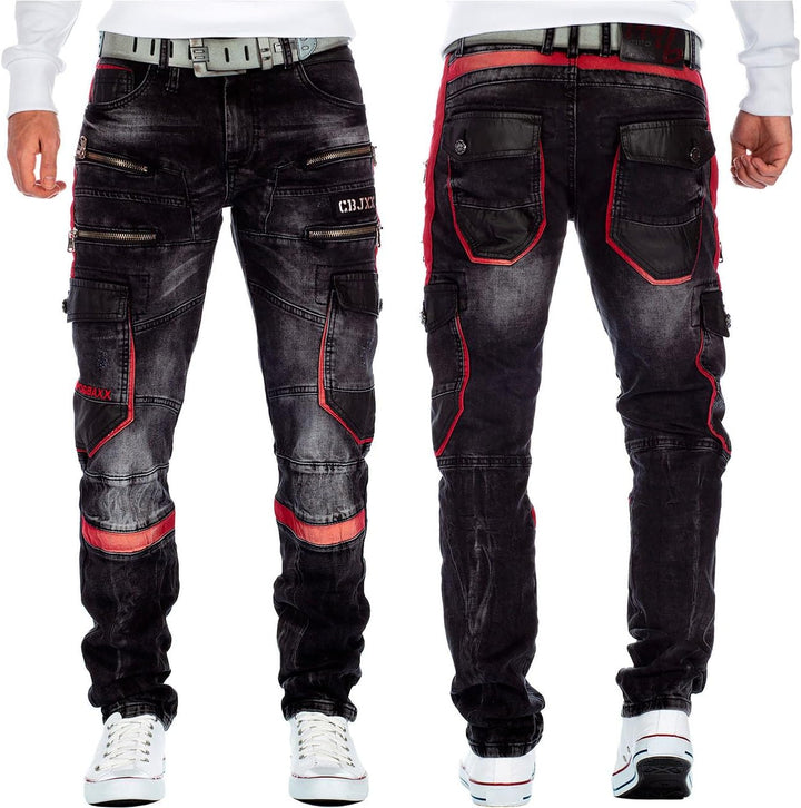 Cipo &amp; Baxx Herren Jeans A-001-cbhjs057 30W / 34L Obsidianschwarz, 30W / 34L Obsidianschwarz