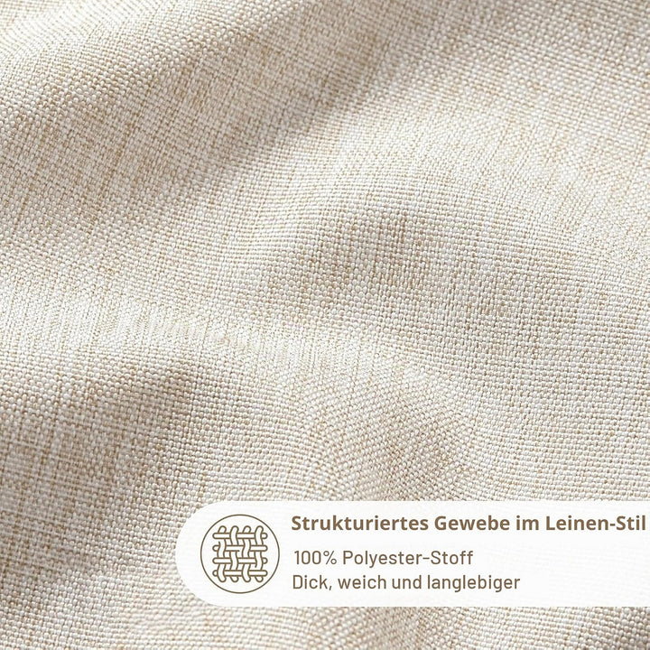 VANZAVANZU Duschvorhang Leinen mit Metall Duschvorhangringe Stoff Textil Badewannenvorhang Anti Schi