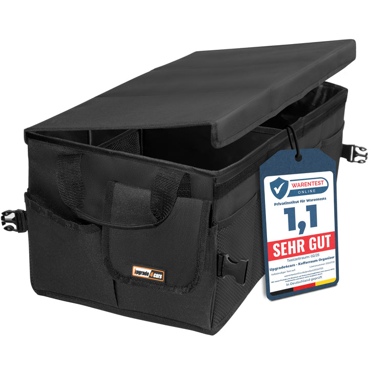 Upgrade4cars Premium Kofferraum Organizer mit Deckel & Klett | Kofferraumtasche Gross, Faltbar & rut