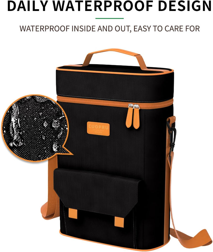 Premium Matero for Yerba Mate Kit – Doppellagig, wasserdicht, 2 Weinflaschentaschen, tragbare Traget