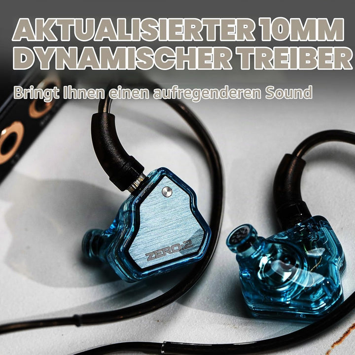 LINSOUL 7Hz x Crinacle Zero:2 In-Ear-Monitor, Aktualisierter 10mm dynamischer Treiber IEM, kabelgebu
