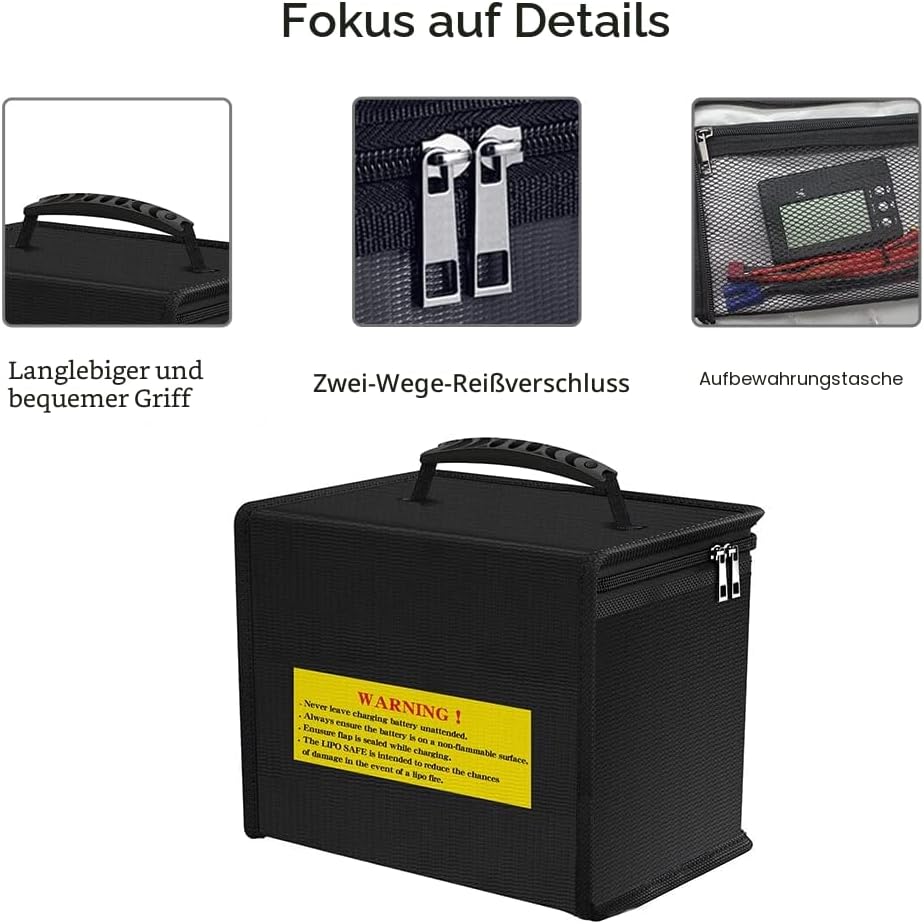 Lipo Safe Bag Feuerfeste, explosionssichere Tasche, Organizer, grosse Kapazität, Lipo Guard Safe Pou