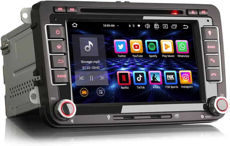 Erisin Android 12 8-Kern 4GB RAM+ 64GB ROM Autoradio Mit GPS Navi für VW Passat Golf 5/6 Touran Skod