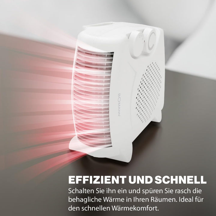 Bomann® mobiler &amp; kompakter Heizlüfter | Heizlüfter 2000W &amp; 1000W | Heizkörper mit Ventilatorfunktio