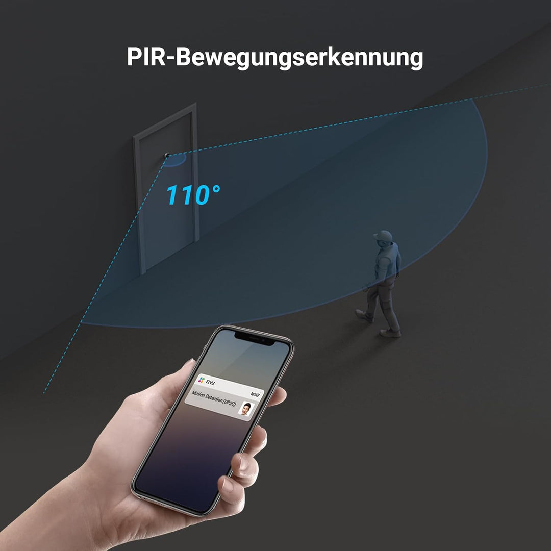 EZVIZ 2MP Video Türklingel mit 4,3 Zoll Farbbildschirm, WLAN Türspion mit 155° Sichtwinkel, Personen