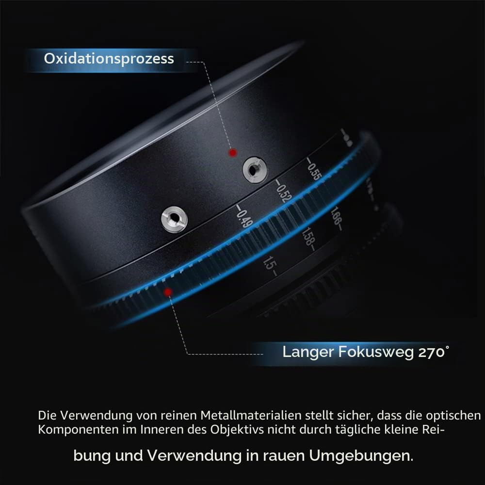 7artisans 35 mm T1.05 manueller Fokus, grosse Blende, Cine Objektiv (für M4/3), für M4/3