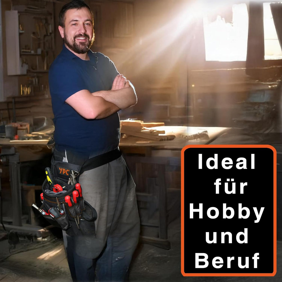 YPC Presto Werkzeug Gürteltasche XL – Werkzeuggürtel, Arbeitsgürtel, wasserfeste Werkzeugtasche mit