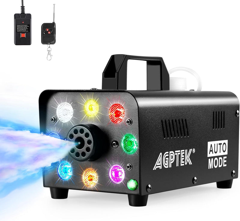 Nebelmaschine, AGPtEK Nebel Maschine mit kabelloser Fernbedienung UND aktiviertes LED Licht, 500 WAT